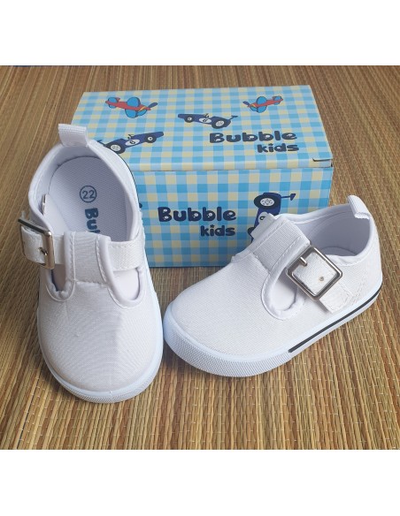 Zapatillas loneta con hebilla